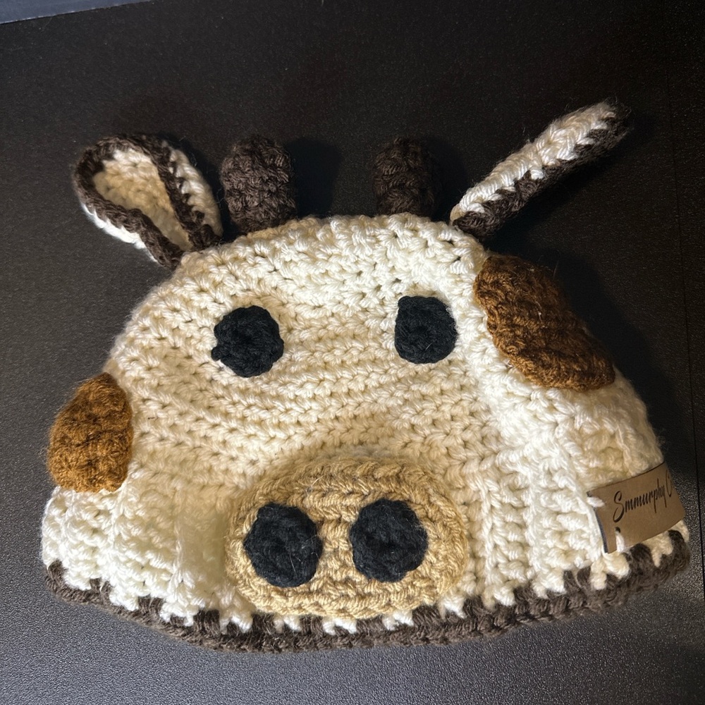 Handmade Crochet Toddler Cow Hat by Smmurphy Creations – Farm Animal Beanie